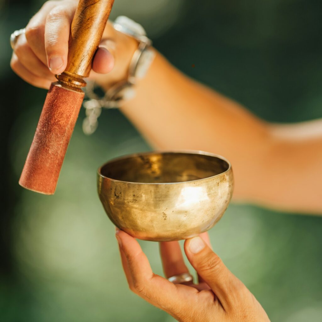 Tibetan Singing Bowl in Sound Healer Hands