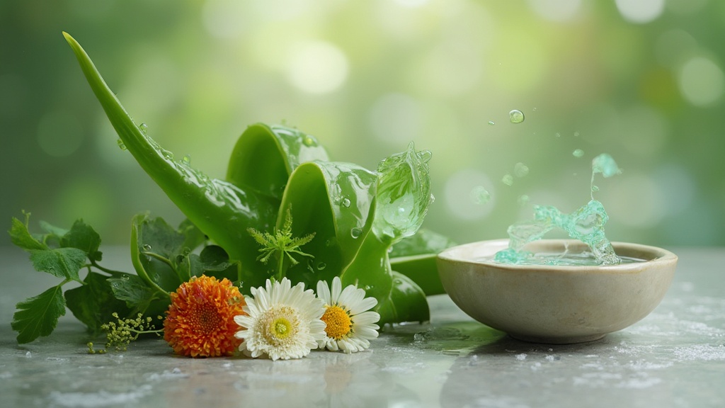 Aloe vera leaf with gel, symbolizing its moisturizing properties