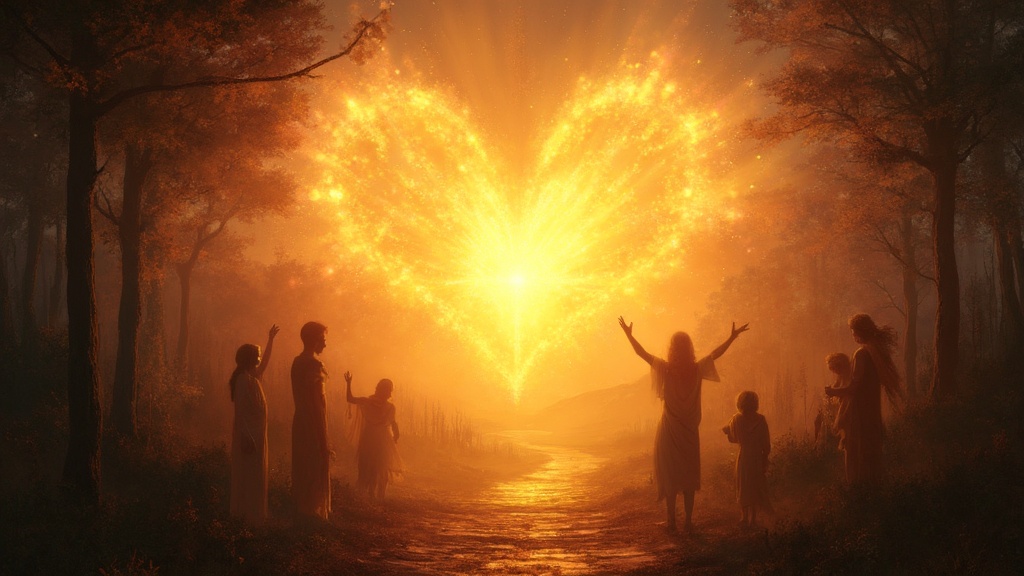 Glowing heart representing loving-kindness meditation